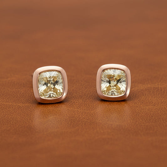 Designer Maya Lianna 3.07 cttw Natural Fancy Brownish Yellow Diamond (GIA) 14K Rose Gold Earrings 14745