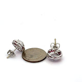 Ruby Earrings (Center CZ) 18K White Gold Earring