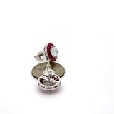 Ruby Earrings (Center CZ) 18K White Gold Earring