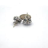 Art Deco Reproduction Aristocrat 1.93 ctw French Cut Sapphire Diamond 18K White Gold Earrings