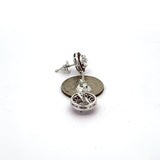 Ruby Earrings 18K White Gold Earrings (Center CZ)