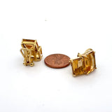 Estate Italian Designer Casa Damiani 13.86 cttw Citrine 18K Yellow Gold Earrings 14784