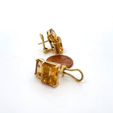 Estate Italian Designer Casa Damiani 13.86 cttw Citrine 18K Yellow Gold Earrings 14784