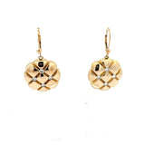 Estate .50 cttw Diamond Italian Clover Yellow Gold Earring 14785