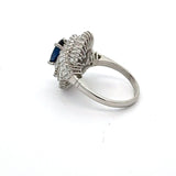 Estate Fine Sapphie 1.40 cttw Diamond Cocktail Platinum Ring 14802