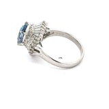 Estate 3.62 ct Sapphire (Heated IGI Report) Diamond Platinum Ring 14804