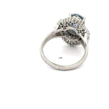 Estate 3.62 ct Sapphire (Heated IGI Report) Diamond Platinum Ring 14804