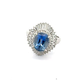 Estate 3.62 ct Sapphire (Heated IGI Report) Diamond Platinum Ring 14804