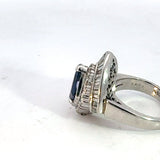 Estate Designer 1.86 ct Fine Sapphire Diamond Platinum Ring 14984