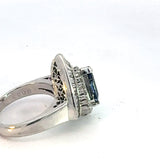 Estate Designer 1.86 ct Fine Sapphire Diamond Platinum Ring 14984