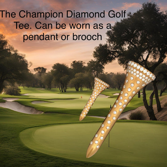 The Champion 1.60 cttw Diamond Golf Tee 14K Yellow Gold Brooch/Pendant (Limited Edition) 15344 Length  2.5"