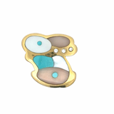 Estate Designer Asch Grossbardt Bunny Diamond & Multi Color Semi Precious 14K Yellow Gold Pendant