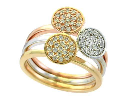 E.H. Collection 14K White/Yellow/Rose Gold Diamond Ring 12126