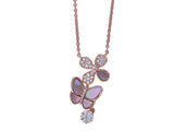 E.H. Collection .26 cttw Diamond and Mother of Pearl Butterfly Necklace 12820