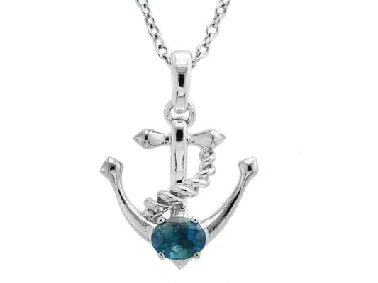 E.H. Collection .29 ct Alexandrite Anchor Pendant With Chain 12902