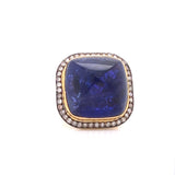 Estate 53.20 ct Tanzanite Sugarloaf & Diamond Ring 12549