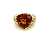 Estate Italian Designer 6.88 ct Citrine & Diamond 18k Yellow Gold Ring 15317