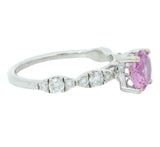 Elegant 1.48ct Pink Sapphire and Diamond Ring 14767