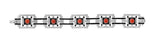 Aristocrat Collection Art Deco Inspired Coral Onyx White Gold Bracelet 15089