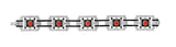 Custom Made Diamond Coral Onyx White 18K White Gold Bracelet