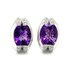 New Designer Rina Limor 17.07 ct Amethyst .58 cttw Diamond Earrings 13766