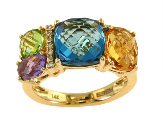 E.H. Collection 7.70 cttw Multicolor Gemstone and Diamond Ring 12812