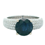 18K White Gold 2.50 ct Sapphire Diamond Ring 14770