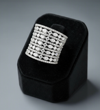 Multi Row Diamond 18K White Gold Ring