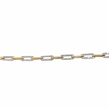 Pave Diamond Link-Paper Clip Bracelet