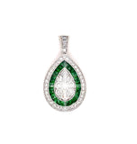 Art Deco Reproduction Aristocrat .75 cttw Tsavorite .69 cttw Diamond Pendant 10555