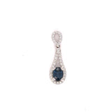 1.18 ct Sapphire and .36 cttw Diamond Halo Pendant 00262