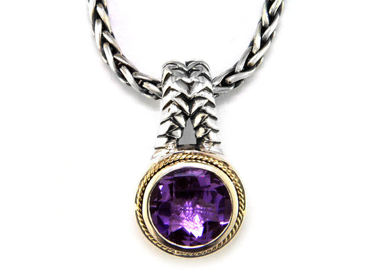 E.H. Collection 3.42 ct Amethyst 18K/Silver Pendant 11267