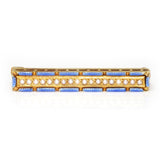 Vintage Pearl and Blue Enamel 14K Yellow Gold Brooch 11057