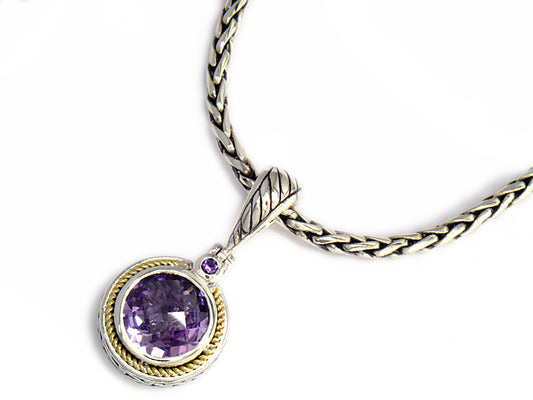 E.H. Collection 2.89 ct Amethyst 18K/Silver Pendant 11264