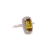 Estate 2.35 ct Golden Sphere and Diamond Platinum Ring 11036