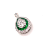 Art Deco Reproduction Aristocrat .75 cttw Tsavorite .69 cttw Diamond Pendant 10555