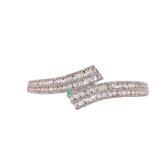 White Gold 4.42 cttw Diamond Bypass Bangle 01900