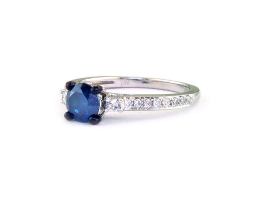 E.H. Collection 1.20 cttw Blue and White Diamond Ring 11413