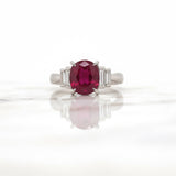 Ruby and Diamond Platinum Ring