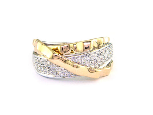 E.H. Collection White and Yellow Gold .41 cttw Diamond Ring 11411