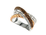 E.H. Collection .65 cttw Brown and White Diamond Ring 11464