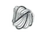 E.H. Collection .84 cttw Black and White Diamond Ring 11463