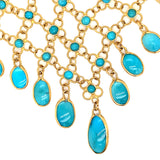 75.00 cttw Turquoise 18K Yellow Gold Necklace 10373