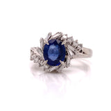 Estate 1.28 ct Sapphire and Diamond Platinum Ring 10611