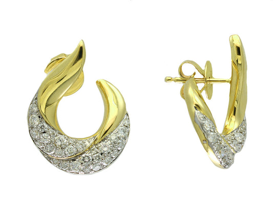 Effy Diamond and 14K Yellow Gold Earrings