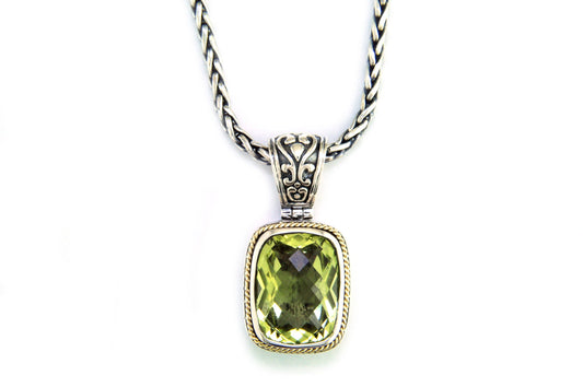 E.H. Collection 9.77 ct Lemon Quartz 18K/Silver Pendant 11260