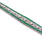 Art Deco Reproduction Aristocrat Emerald and Diamond Bracelet 10847