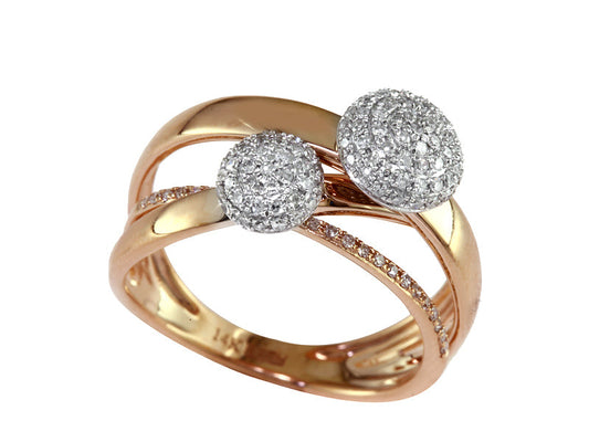 E.H. Collection .41 cttw Diamond White/Rose Gold Ring 11467