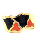 Italian Estate .55 cttw Diamond Coral and Onyx Bangle 11969