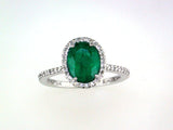 E.H. Collection 1.52 ct Emerald and Diamond Halo Ring 11337